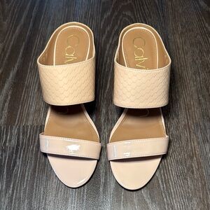 Calvin Klein Cecily Nude Slip On Mule